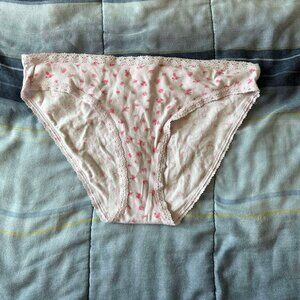 VS PINK Cotton Purple Whisper Floral Print W/ Floral Graphic Panty XL